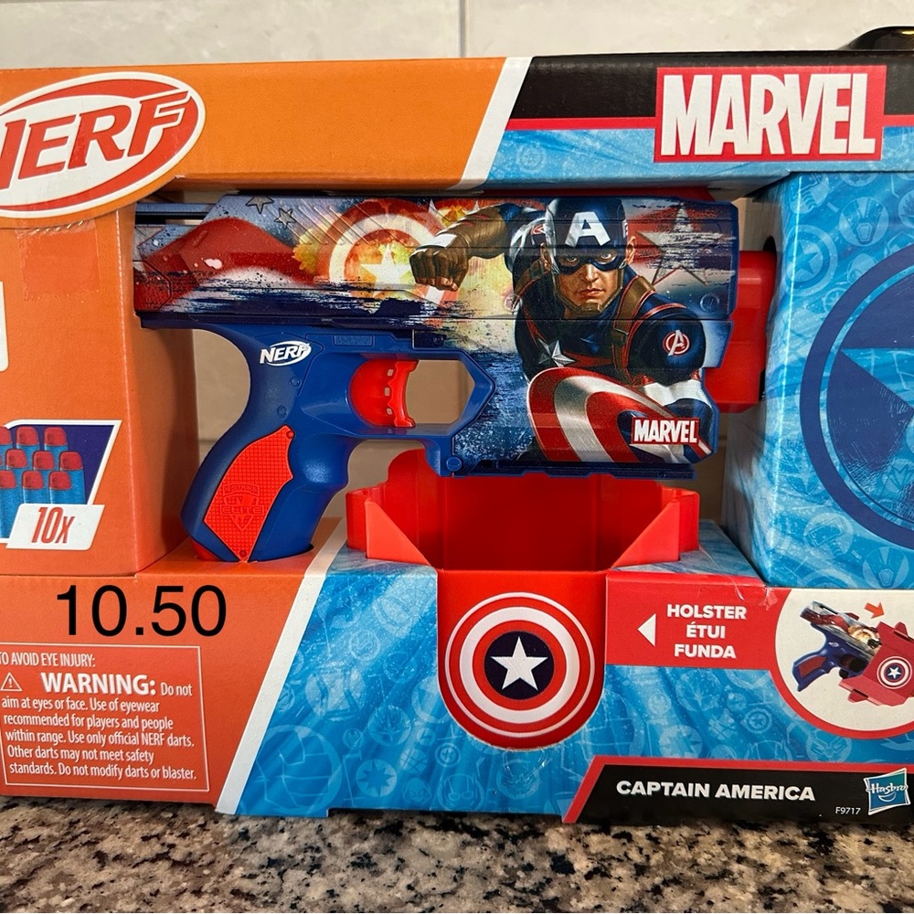 Nerf Marvel Captain America Blaster - Red, Blue, and White